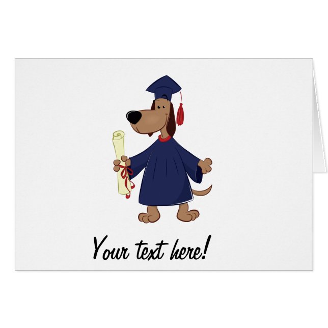 Clipart de graduation de chien (Devant horizontal)