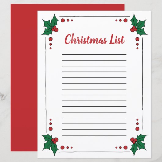 Clipart Feuille Holly - Page de Noël Clipart Bordu (Devant / Derrière)