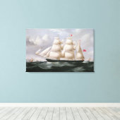 Clipper Barque 'Procymatia' van Dover (olie op kan Canvas Afdruk (Insitu (Houten vloer))