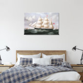 Clipper Barque 'Procymatia' van Dover (olie op kan Canvas Afdruk (Insitu (Slaapkamer))
