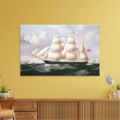 Clipper Barque 'Procymatia' van Dover (olie op kan Canvas Afdruk (Insitu (Woonkamer))