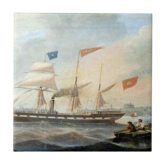 Clipper Schip de Marshall 1847 Tegeltje (Voorkant)