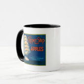 Clipper Ship Apple Label (groen) - Cashmere, WA Mok (Voorkant links)