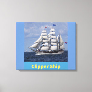 Clipper Ship British Kapitein Canvas Wall Art