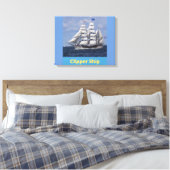 Clipper Ship British Kapitein Canvas Wall Art Afdruk (Insitu (Slaapkamer))