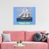 Clipper Ship British Kapitein Canvas Wall Art Afdruk (Insitu (Woonkamer))
