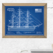 Clipper Ship Flying Cloud - Blauwdruk ABD Foto Afdruk