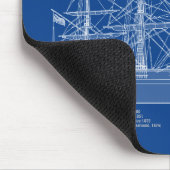 Clipper Ship Flying Cloud - Blauwdruk ABD Muismat (Hoek)