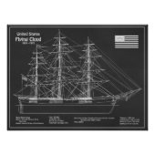 Clipper Ship Flying Cloud - Blauwdruk PDF Foto Afdruk (Voorkant)