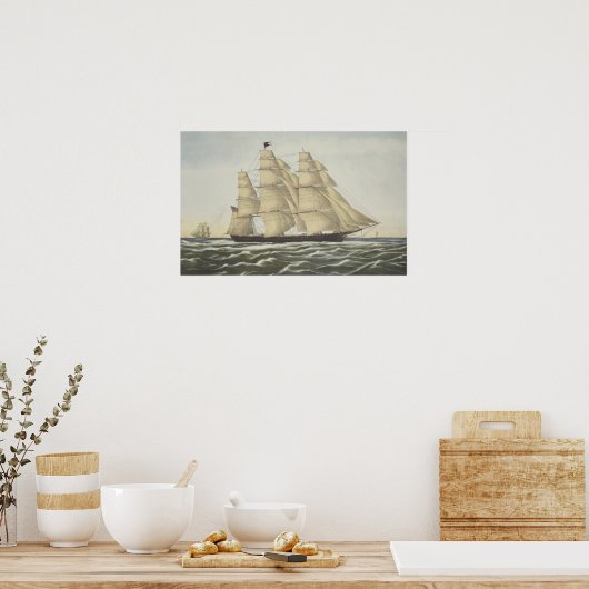 Clipper Ship, Flying Cloud Poster (Keuken)