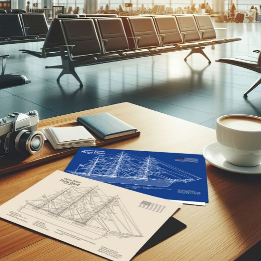 Clipper Ship Flying Cloud - Scheepsblauwdruk SD Briefkaart