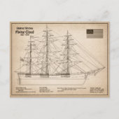 Clipper Ship Flying Cloud - Scheepsblauwdruk SD Briefkaart (Voorkant)