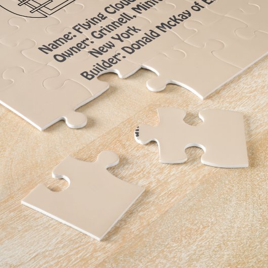 Clipper Ship Flying Cloud - Scheepsblauwdruk SD Legpuzzel (Zijkant)