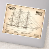 Clipper Ship Flying Cloud - Scheepsblauwdruk SD Sticker