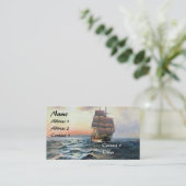 Clipper Ship Ocean Sailing Zeeen Visitekaartjes (Staand voorkant)