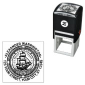 Clipper Ship Sailing Boat Name Retouradres Zelfinktende Stempel (In situ)