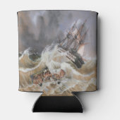 Clipper Ship Storm bij Zee 1870s Blikjeskoeler (Achterkant)