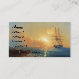 Clipper Ship Sunset Ocean Beach Visitekaartjes