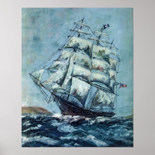 Clipper Ship Western Shore Poster (Voorkant)