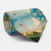 Clipper Ships Boston Harbour 1800s Stropdas (Opgerold)