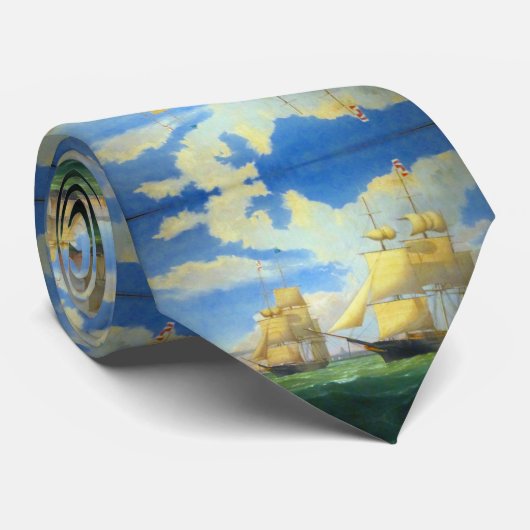 Clipper Ships Fitz Henry Lane 1853 Stropdas (Opgerold)