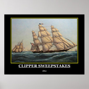 Clipper Sweepstakes 1812 Vintage Posterprint Poster