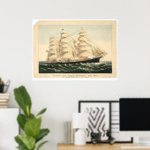 Clipperschip "Three Brothers" (0406A) Poster (Thuiskantoor)