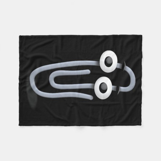 Clippy Paper Clip Funny Meme Page Note  Fleece Deken (Voorkant (Horizontaal))