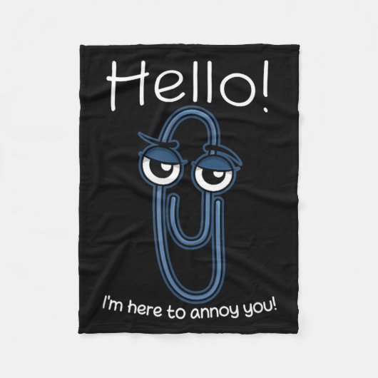 Clippy Paper Clip Funny Meme Page Note Sarcastic Fleece Deken (Voorkant)