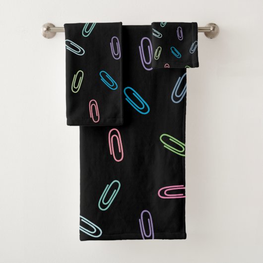 Clips en papier coloré Motif sur noir (En situation)