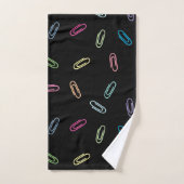 Clips en papier coloré Motif sur noir (Serviette à main)