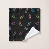 Clips en papier coloré Motif sur noir (Gant de toilette)