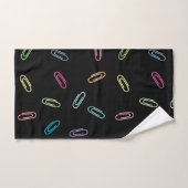 Clips en papier coloré Motif sur noir (Serviette à main)