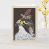 Clive the peregrine faucon carte de voeux (Fleur jaune)