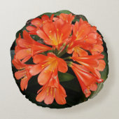 Clivia Miniata - de Oranje prachtige ventilator Rond Kussen (Achterkant)