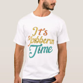 Clobbering Time T-shirt in witte ronde hals T-shir (Voorkant)