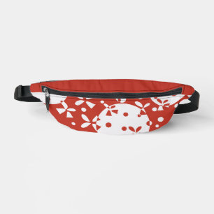 Cloche de Noël Rouge et Blanche Motif de Fêtes