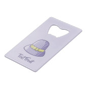 Cloche Pet Lila Kredietkaart Flessenopener (Voorkant Gekanteld)