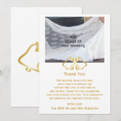 Cloches Cartes de remerciements Mariages Or Et Rub (Devant / Derrière)