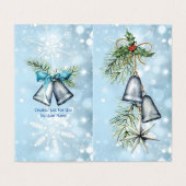 Cloches d'argent Bleu moderne Holly Aquarelle (Outside Unfolded)