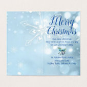 Cloches d'argent Bleu moderne Holly Aquarelle (Inside Unfolded)