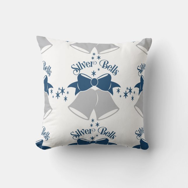 Cloches d'argent/ Coussin bleu géométrique (Recto)