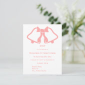Cloches De Cartes RSVP De Mariage Rose Et Ruban (Debout devant)