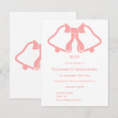 Cloches De Cartes RSVP De Mariage Rose Et Ruban (Devant / Derrière)