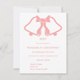 Cloches De Cartes RSVP De Mariage Rose Et Ruban