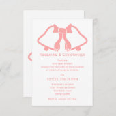 Cloches De Faire-part de mariage Rose Et Ruban (Devant / Derrière)