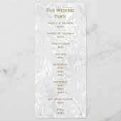 Cloches de mariage et flûtes à champagne Programme (Dos)