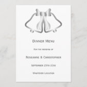 Cloches De Menu Mariage Argent Et Ruban (Devant)
