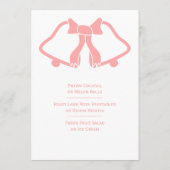 Cloches De Menu Mariage Rose Et Ruban (Dos)