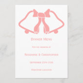 Cloches De Menu Mariage Rose Et Ruban (Devant)